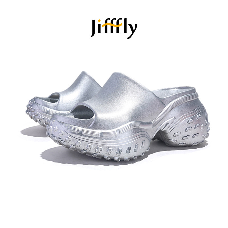Jifffly 2026 summer thick soled height increasing home and outdoor designer sandals anti slip and waterproof beach slippers for woman