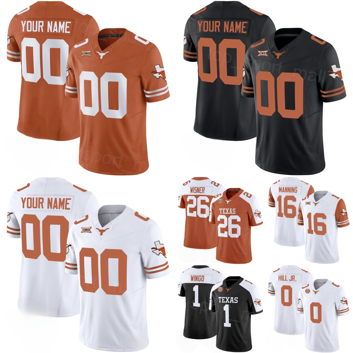 2026 College Texas Longhorns Football 13 Parker Livingstone Maglie 3 Emmett Mos…