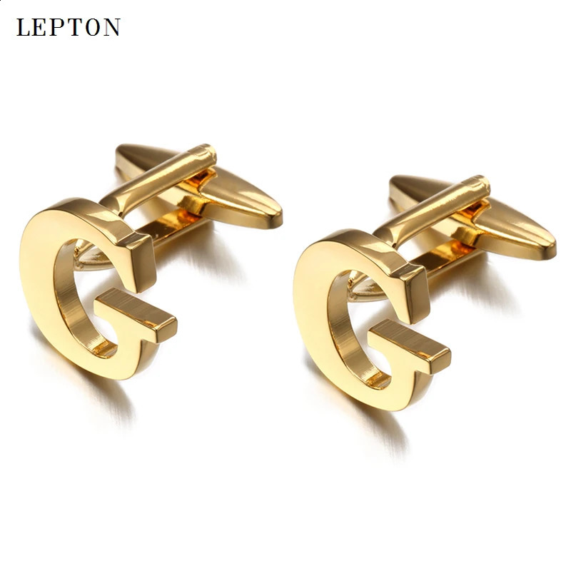 Letter S F J K G Cufflinks For Mens Lepton Gold Silver Color Letters Of An bet H Cuff links French Shirt Cuffs Cufflink 260202