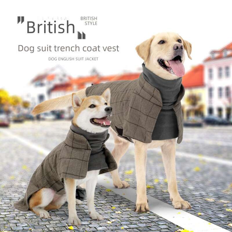 Famous brand New Amazon pet clothing for autumn winter British gentleman style coat cold proof and warm dog apparel pupakaIK