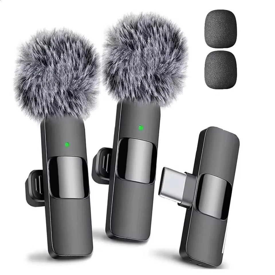 Wireless Lavalier Microphone Audio Video Recording Mini Mic For iPhone Android Laptop Live Gaming Mobile Phone Microphone 260203