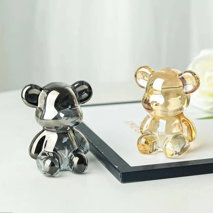 Color Crystal Cute Bear Figurines Collectible Paperweight Art Glass Animal Ornament Table Home Decor Gift for Woman 260202 - view 3