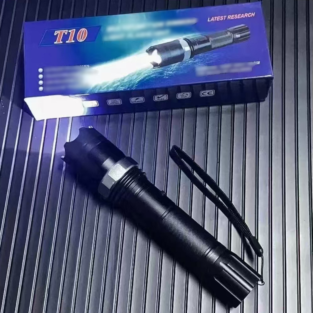 2026 New Model T10 LED Lighting Outdoor Women's Must-Have Charging Portable Flashlight with Long Battery Life