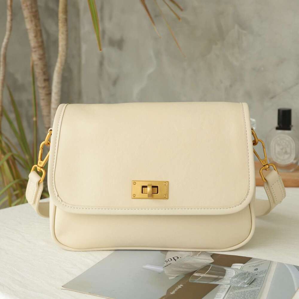 Luxury Shoulder Bags Totes Hobo Cross Border Textured Lock Spring New Model Vintage Maillard Shoulder Bag Simple Commuter Crossbody SENYY