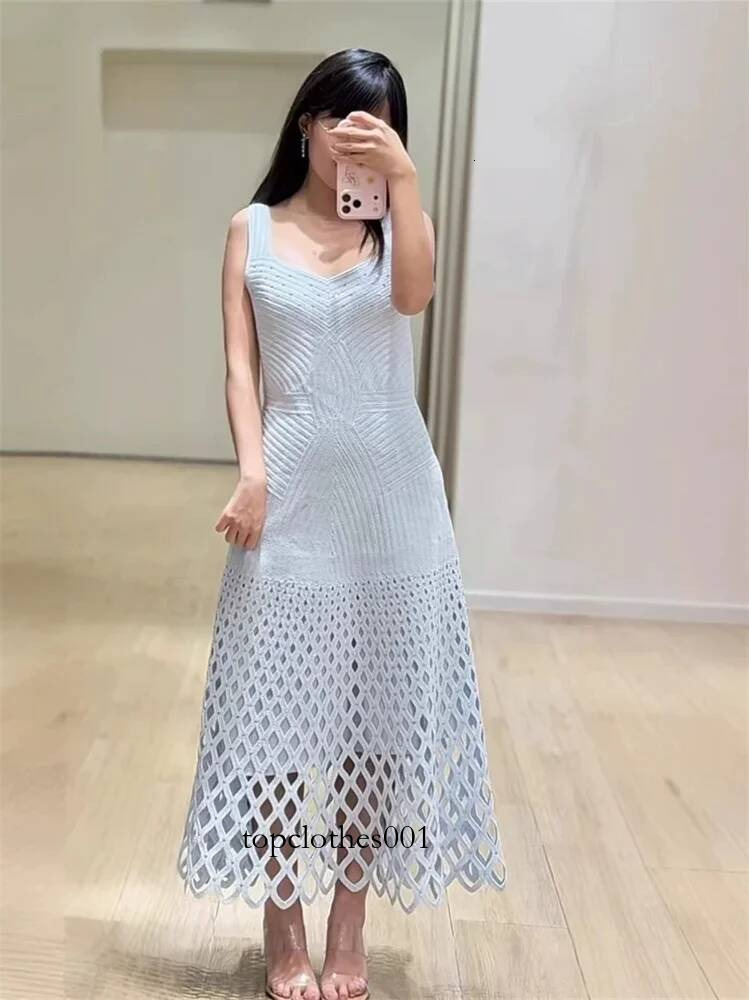 Diamond Decoration Hollow Out Women's Knitted Cardigan Coat Single-Breasted Top or Camisole Midi Dress Strap Robe for Female