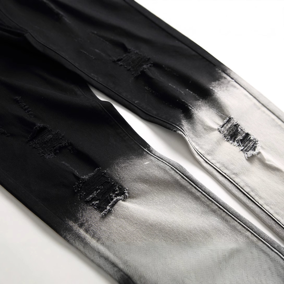 Summer Skinny Jeans Men Fashion Flower Embroidery Men Jeans Casual Slim Fit Black Hip Hop Denim Pants Men Trousers 34 201111