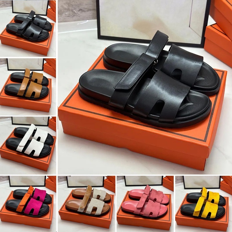 2026 Designer Chypre Sandals Summer Slippers for Men Women Canvas Suede Denim Leather White Black Luxury Classic Beach Flat Flip Flops Fashion Platform Slides
