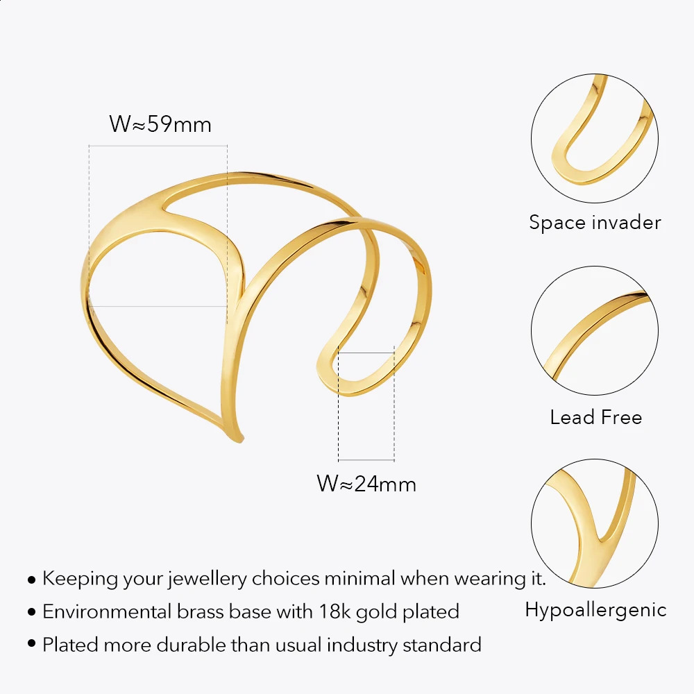 ENFASHION Pulseras Palm Bangle For Women Space Invader Fantasy Gold Color Simple Delicate Bracelet Fashion Jewelry Gift B232331 260204 - view 4