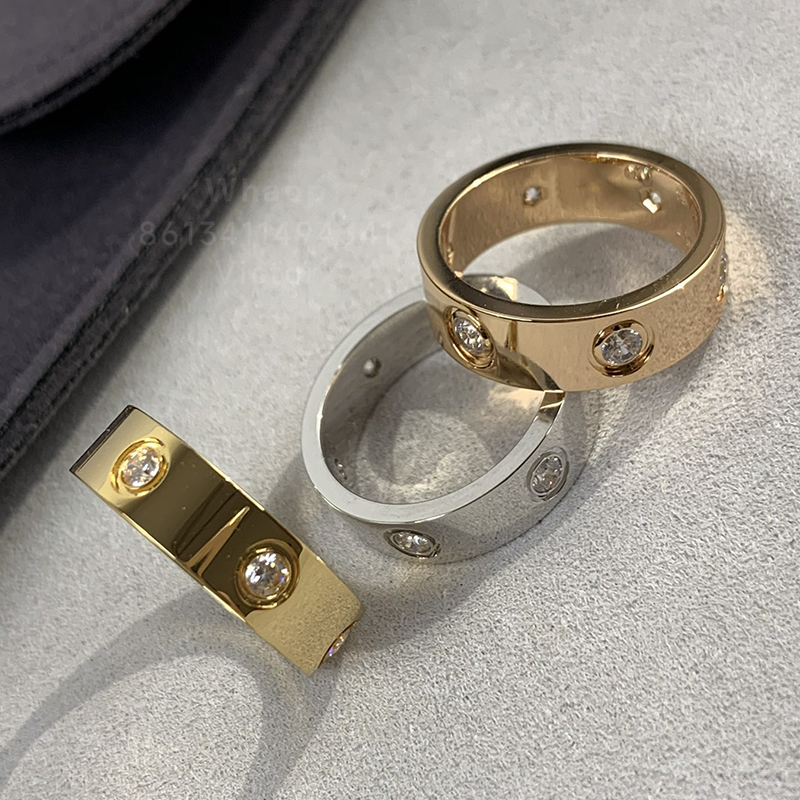 5.5MM sier Couple rings woman designer ring for man Gold plated 18 K TOP quality US 6-7-8-9-10 size exquisite gift rose gold 008