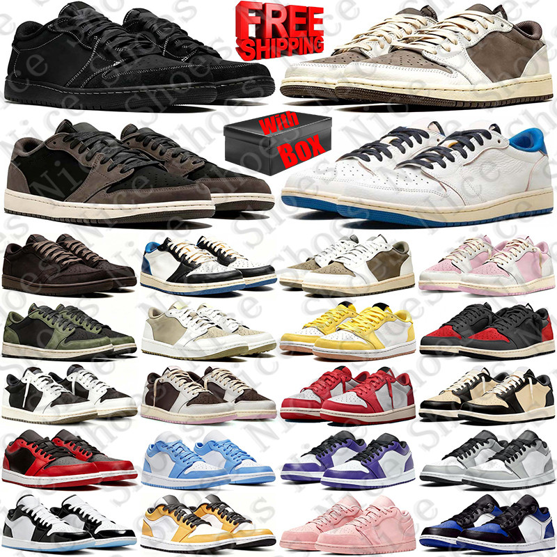 Free Shipping With Box Designer Basketball travisscot 1 1s low lows Shoes sneakers for travi travis mens womens Phantom Fragment scottes Olive trainer