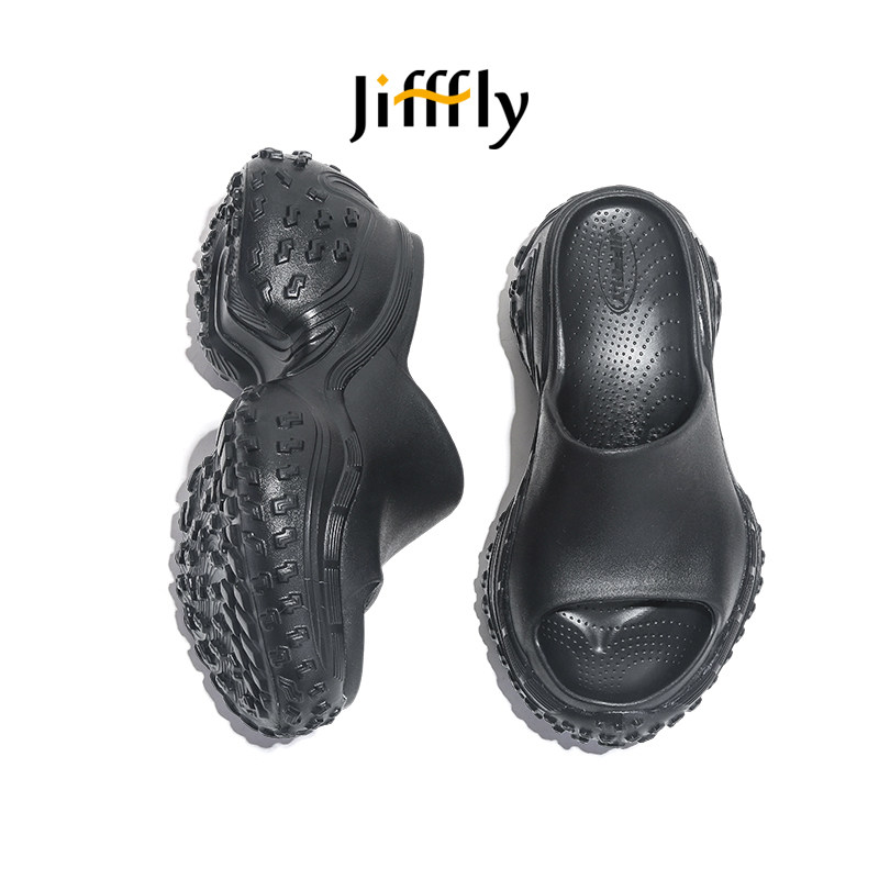 Jifffly 2026 summer thick soled height increasing home and outdoor designer sandals anti slip and waterproof beach slippers for woman