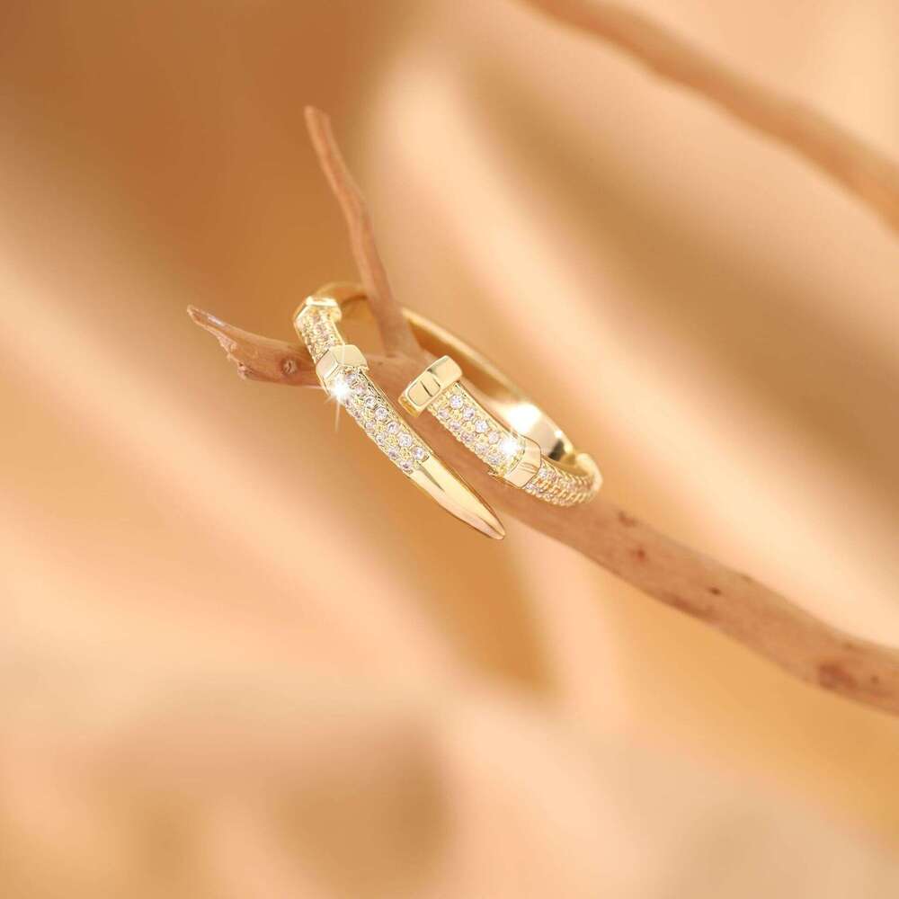 Nail Ring Niche High-End Zircon Inlaid Bracelet Daily Versatile Adjustable Ring