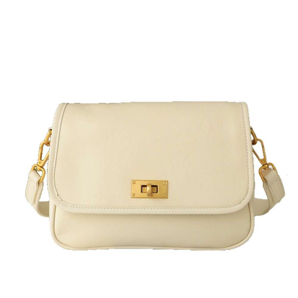 Luxury Shoulder Bags Totes Hobo Cross Border Textured Lock Spring New Model Vintage Maillard Shoulder Bag Simple Commuter Crossbody SENYY