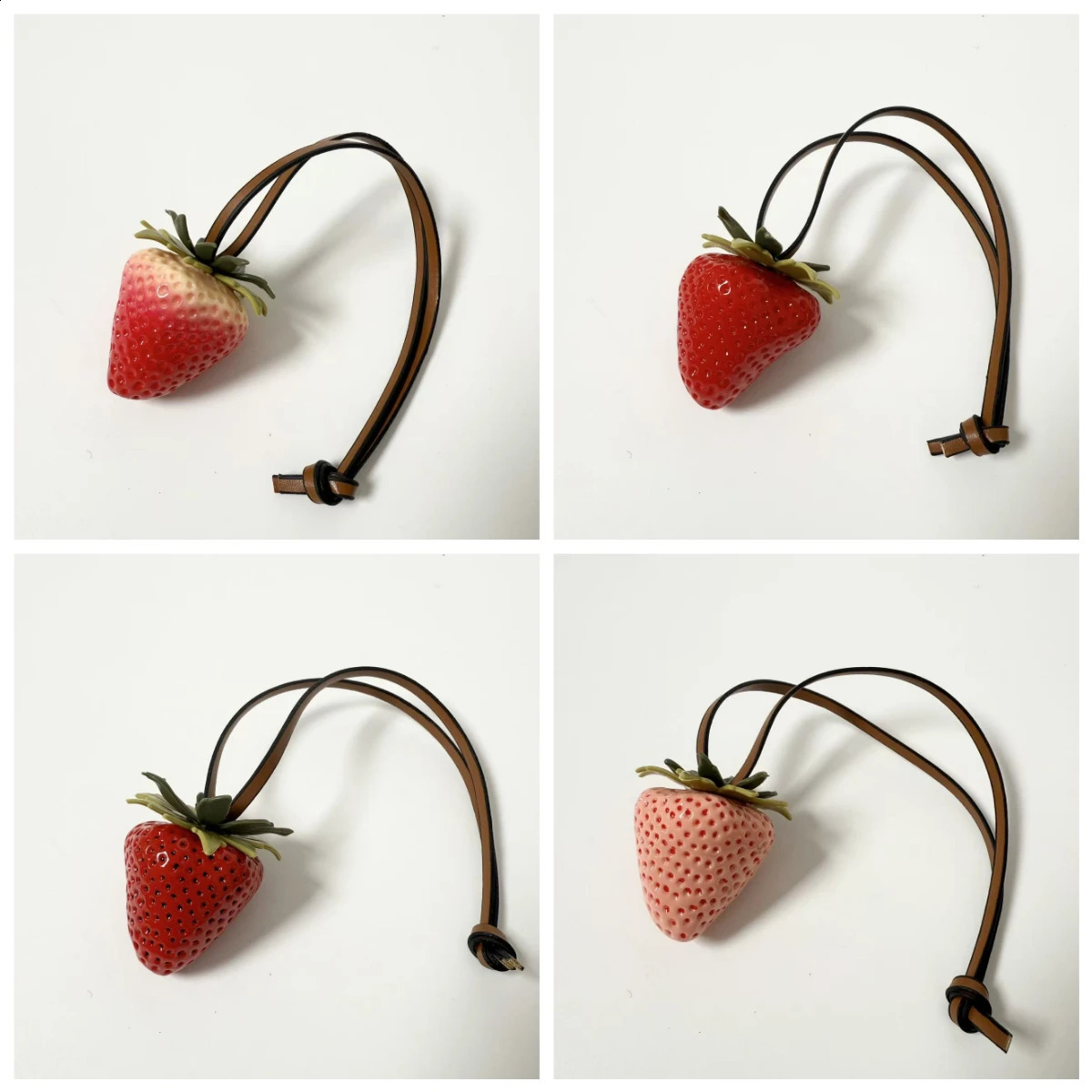 3D resin strawberry bag charm Christmas cute keychain pendant for phone lanyard bag accessories jewelry bag accessories 260202