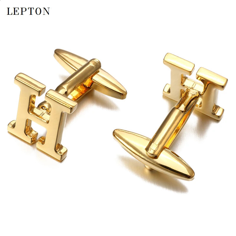 Letter S F J K G Cufflinks For Mens Lepton Gold Silver Color Letters Of An bet H Cuff links French Shirt Cuffs Cufflink 260202