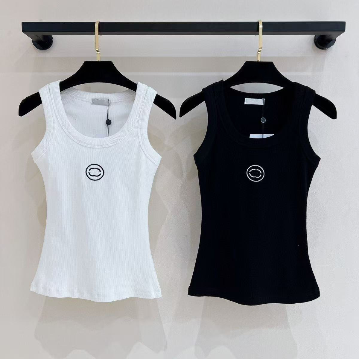 Women's Clothing Womens Tops Tank Top T-Shirt Regular Cropped Cotton Jersey Camis Female Femme Knits Tees Designer Embroidery Knitted Vest Sport Breathable