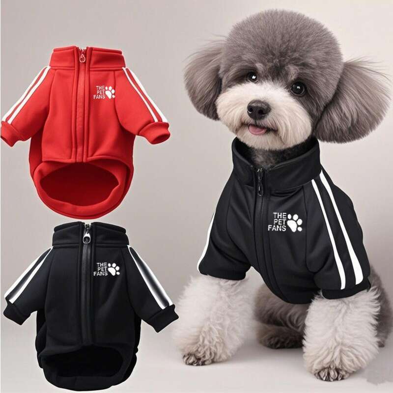 Fashionable Cute Winter Trendy Frenchie Zip-Up Dog Hoodie, Plush-Lined Autumn, Suitable For Pugs, Chubby Dogs, Teddy Bears, Bichons, Golden Retrievers