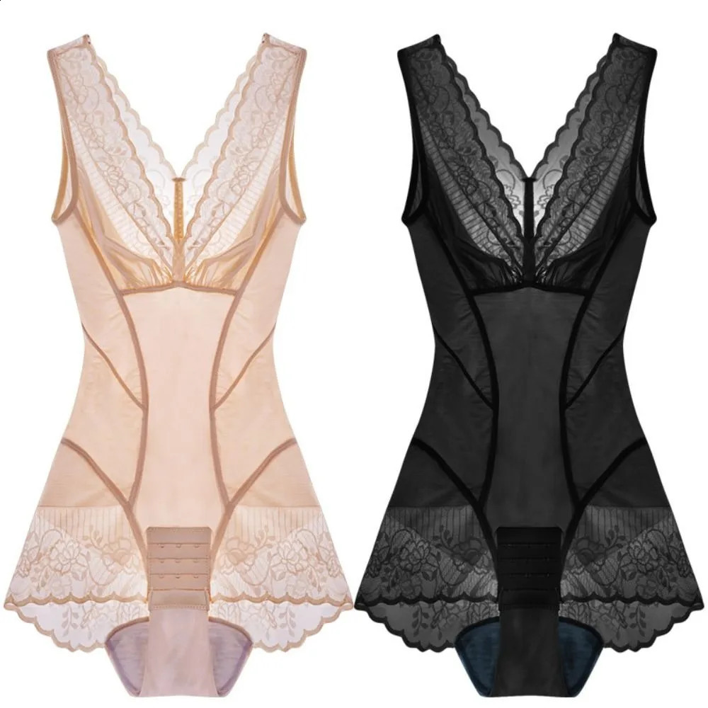 Lace Flower Slimming Bodysuit Shaper Shapewear Thin Postpartum Panties Lingerie Tummy Control Body Shaping Underwear Yoga 260129