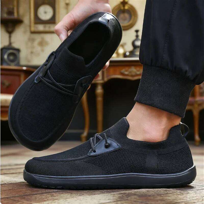 WideToe Barefoot for Men Zero Drop Sole Minimalism Walking Breathable Soft Non-slip Flats Loafer Mens Driving Shoes