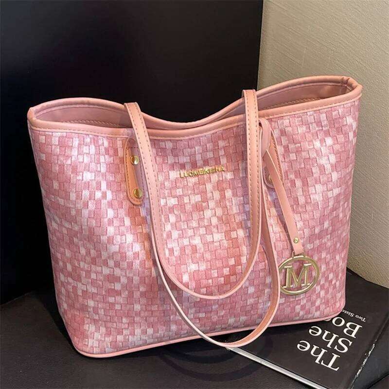 Women Shoulder Bag, Large Capacity Letters Handbag Soft Tote Bag for Casual Daily Z260224