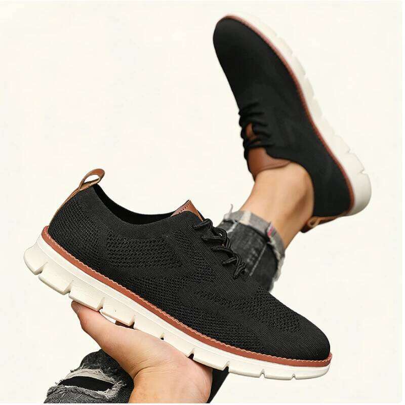 Stylish Brown Casual Sneaker Men's Athletic Breathable Ultra-LightWalking Mesh Soft Sole Outdoor Anti Slip Running Shoes