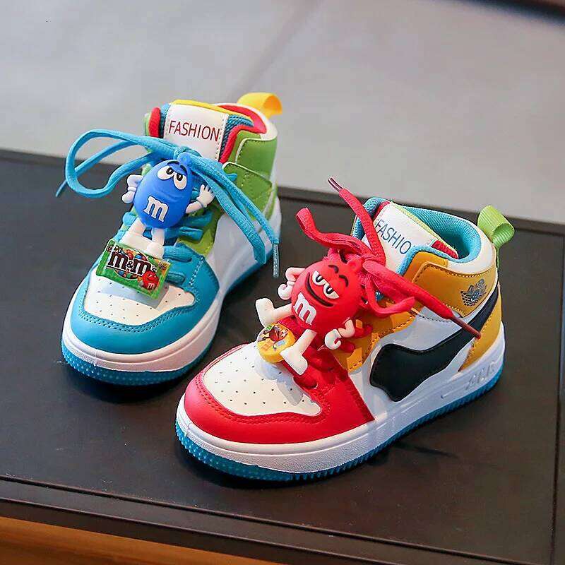 New Children Casual Four Seasons Kids Single Mandarin Ducks Basketball Sports Boys Girls Sneaker Board Shoes 26W0224