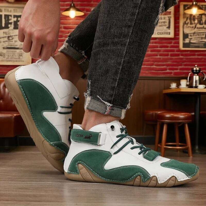 Spring and Autumn Men High Top Comfortable Soft Sole High-quality Retro Casual Loafers Versatile Business Motorcycle Boots