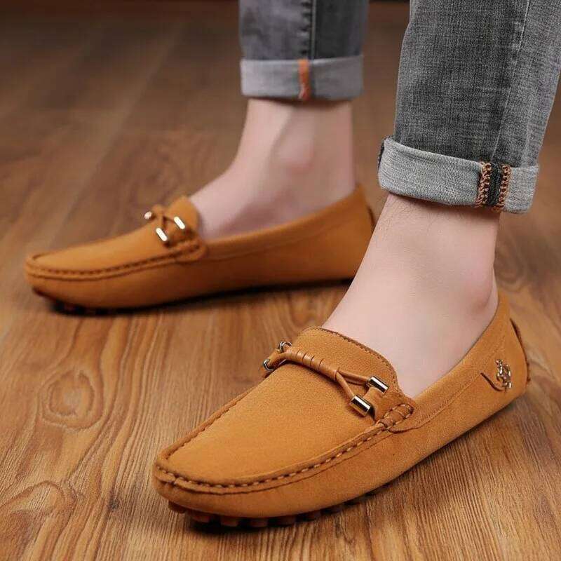MAEDEF Men's Soft Lightweight Driving Office Man Comfortable Suede Walking Casual Shoes Men Loafers