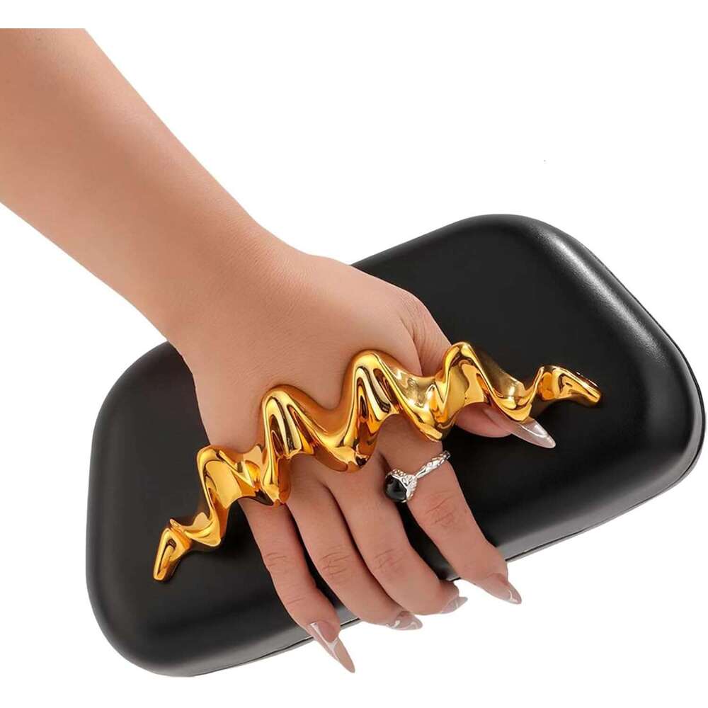 Metal Handle Handbag Detachable Chain Crossbody Shoulder Evening Bag Purse For Women Formal Wedding Party Prom