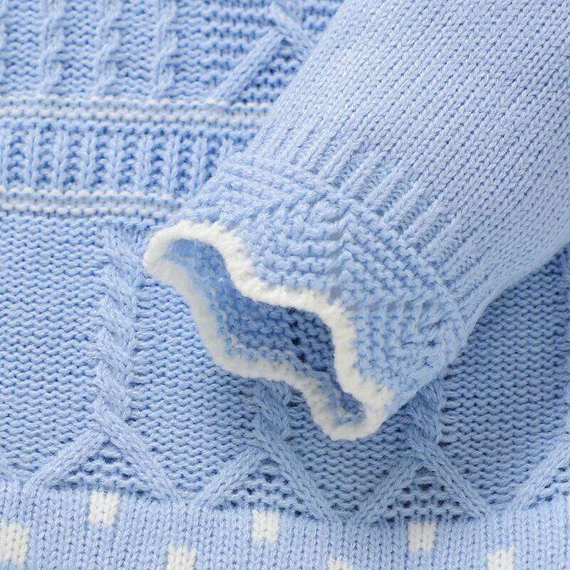 Soft Autumn Winter Girls Rompers + Hat Outfits Multi-colors Available 0-9M Knitted Acrylic Newborn Baby Bodysuit Jumpsuit 26Y0224