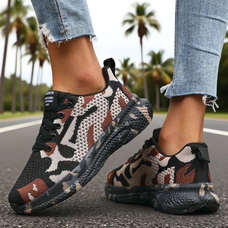 Mesh Camouflage Women's Anti Slip Wear-resistant Casual Outdoor Hiking Breathable Camping Shoes Sneakers Women