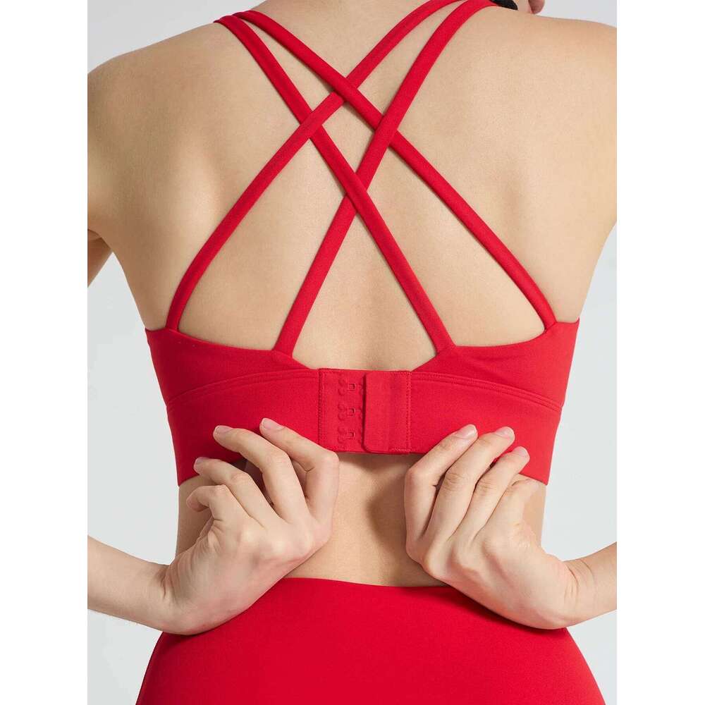 Fashion Women's Sports Bra Cross Adjustable Shockproof Breathable Comfortable Running Outdoor Training Yoga Vest 26Y0224