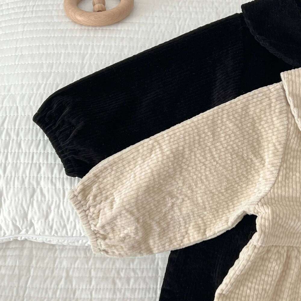 Spring Autumn Newborn Infant Boys And Girls Corduroy Romper Long Sleeved Rompers Kids Onepiece Fashion Baby Clothing 26H0224