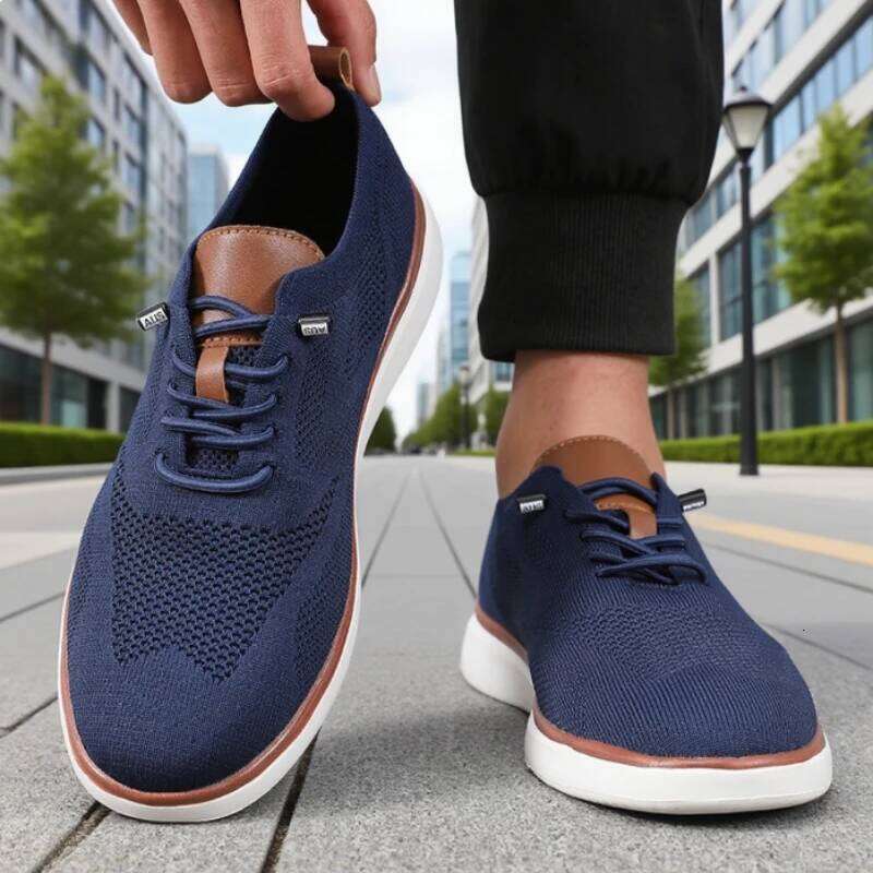 Men's Sneakers Knitted Mesh Fashionable Flat Trendy Breathable Multifunctional Street Casual Versatile Shoes