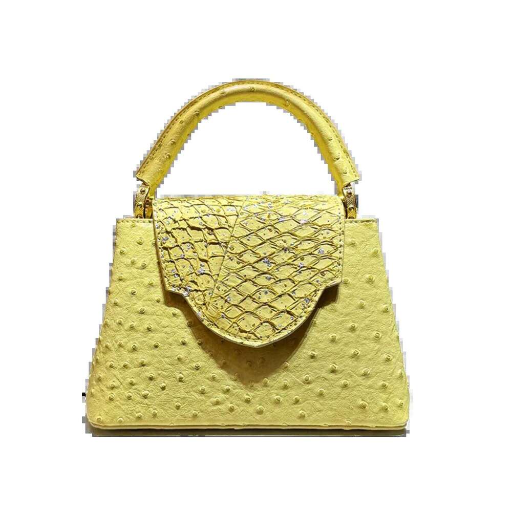 Luxury Designer Brand New High Quality Leather Handbag For Women Fashion Ostrich Print Single Shoulder Crossbody Bag Hot Sale