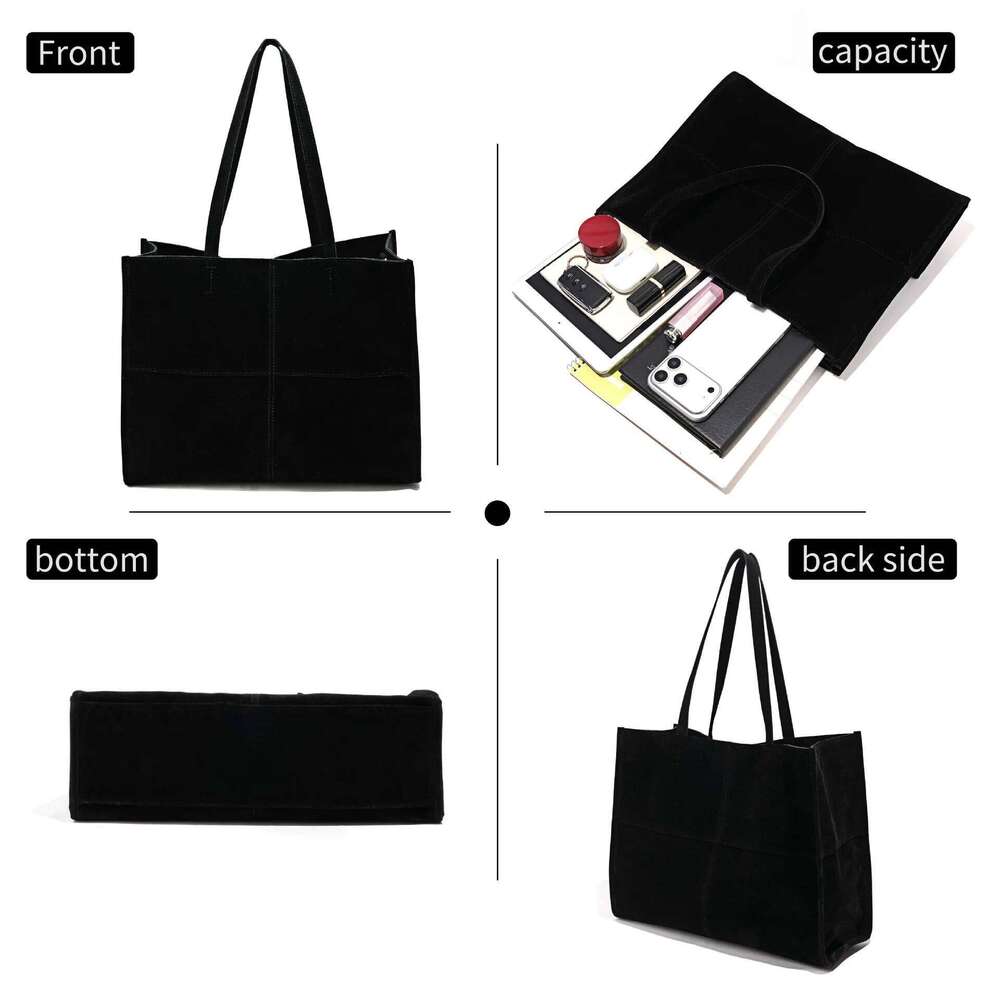 Large Capacity Suede Tote Retro Shoulder Bag High Quality Quilting Handbags and Purses Bags for Women Shopper Z260224