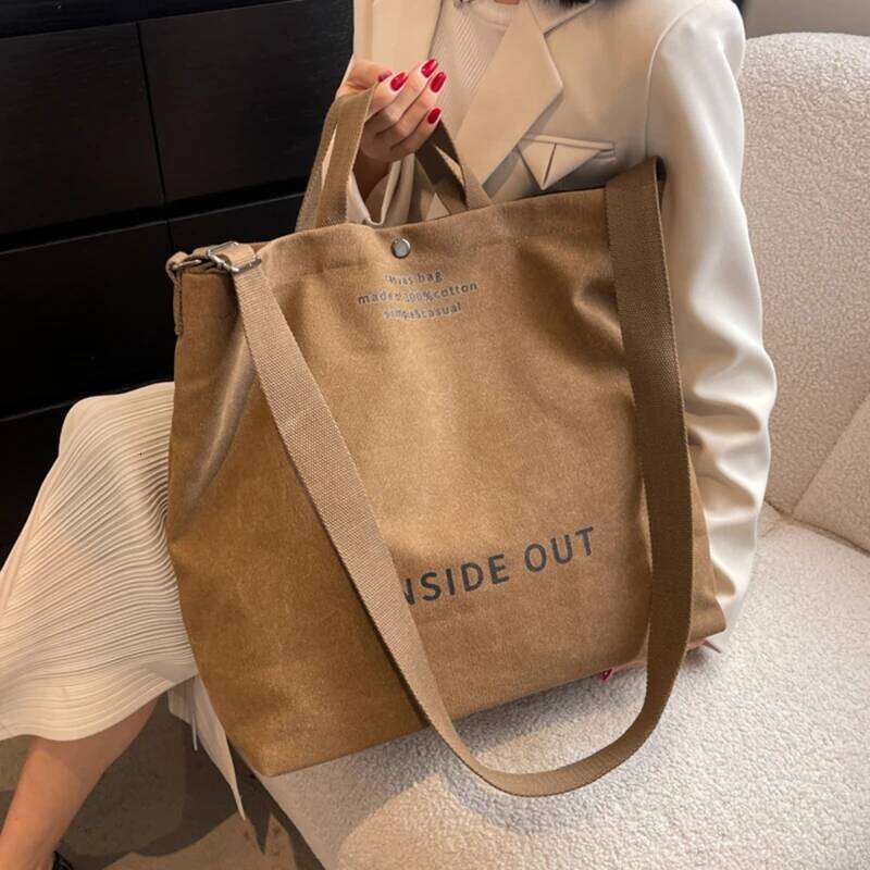 High Quality Men and Women Simple Cross-body Bag Wash Canvas Thick Handbag Large Capacity Arts Students Package Satchel Z260224