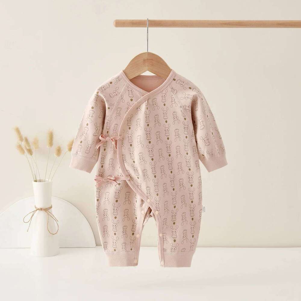 AYNIGIELL Spring Autumn 0-6 Months Baby Jumpsuit Pattern Male and Female Infants 100%Cotton Rompers Infant Clothing 26H0224