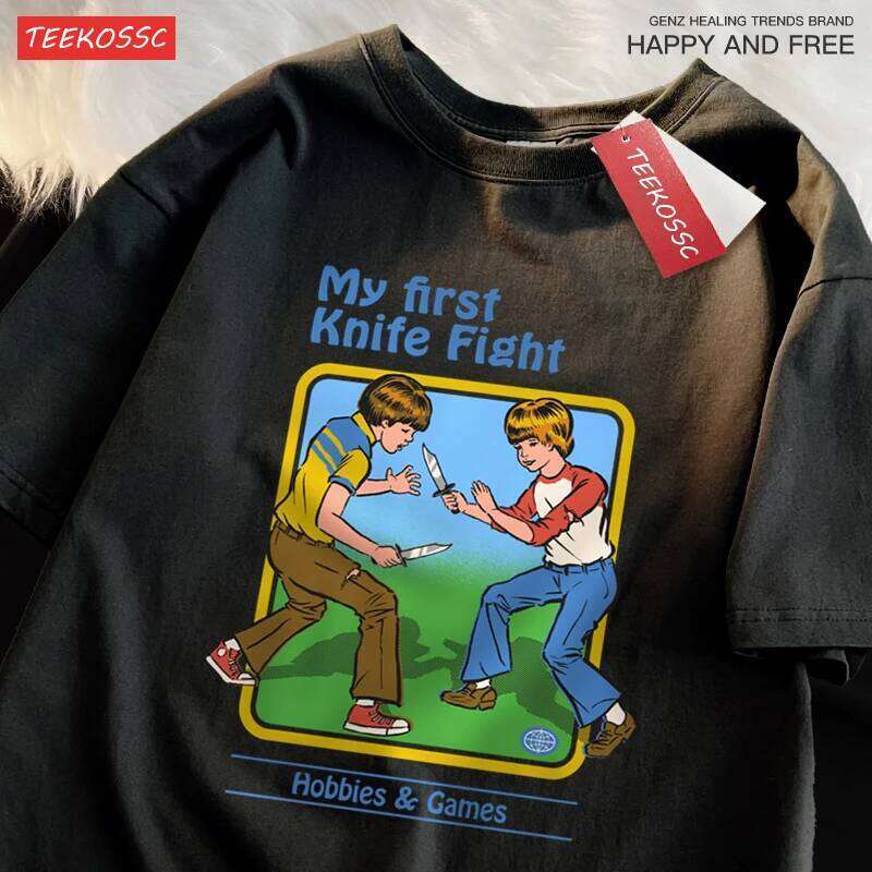 My First Knife Fight Hobbies Games Print Tshirts Men Women Soft Short Sleeve Summer Casual Cotton Oversized Loose Street T Shirt H260224