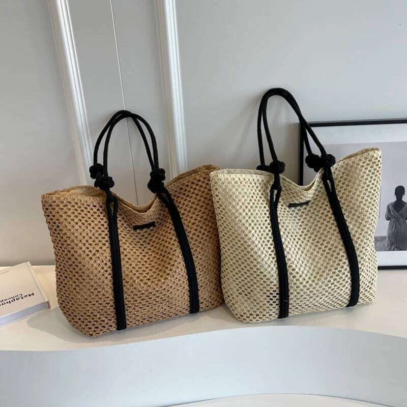 Elegant Ladies Woven Handbag Women Holiday Beach Bag Casual Shopper Tote Top-Handle Fashion Underarm Shoulder Bags Z260224