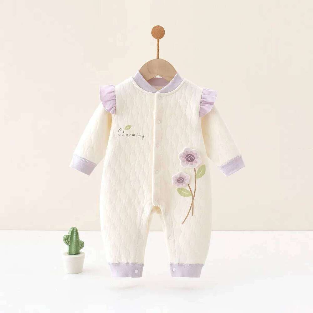 Girl Cute Clothes Newborn Baby Warm Spring Autumn Outwear Jumpsuit Infant 0-18Months Soft Pure Cotton Casual Bodysuit 26H0224