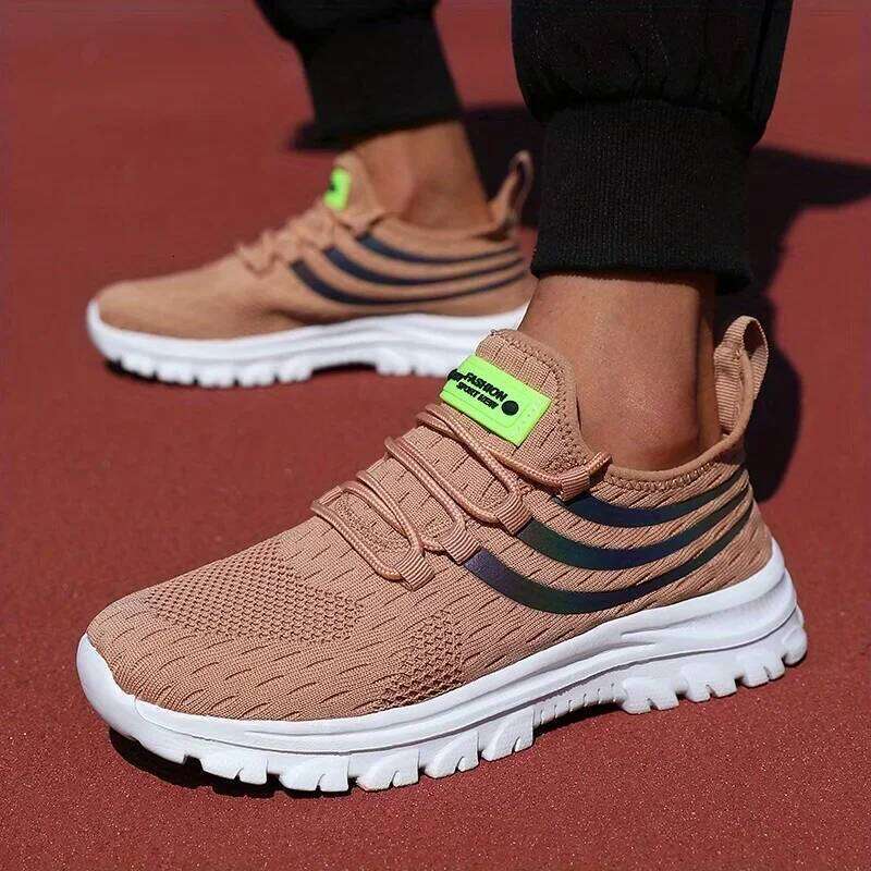 Running for Men Fashion Lightweight Knitted Mesh Breathable Non Slip Flat Shoes Outdoor Basketball Tennis Walking Sneakers
