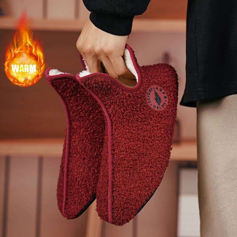 Men Couples Slippers Men's Boots Sports Soft Plush Warm Women's Thin Bottom Unisex Home Cotton Shoes
