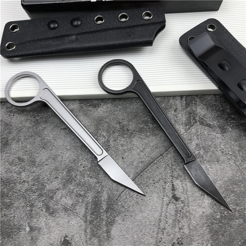 Top Quality Tactical Knives 440C Stone Wash Tanto Blade Full Tang Steel Handle Fixed Blade Paper cutter Knife