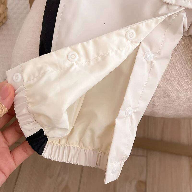 IYEAL Clothes Spring Double layered Stormtrooper Coat Baby Boys Black white color blocked jumpsuit Outerwear 26H0224