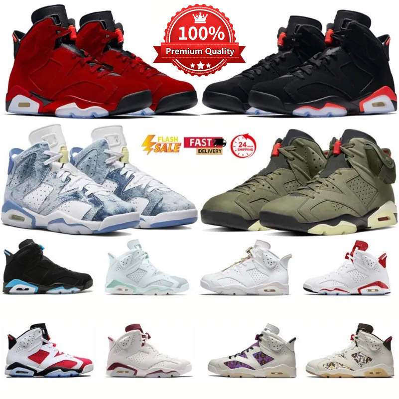 2026 with box 6 6s mens basketball shoes Black Infrared Toro UNC Washed Denim Metallic Silver Midnight Navy DMP Men Trainers Sports Sneakers Sneaker