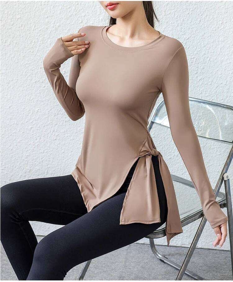 Women Slim Sweet Spicy Wind Wearing Fitness Clothes Running Yoga Long Sleeve Quick Dry Sports T-shirt 26Y0224