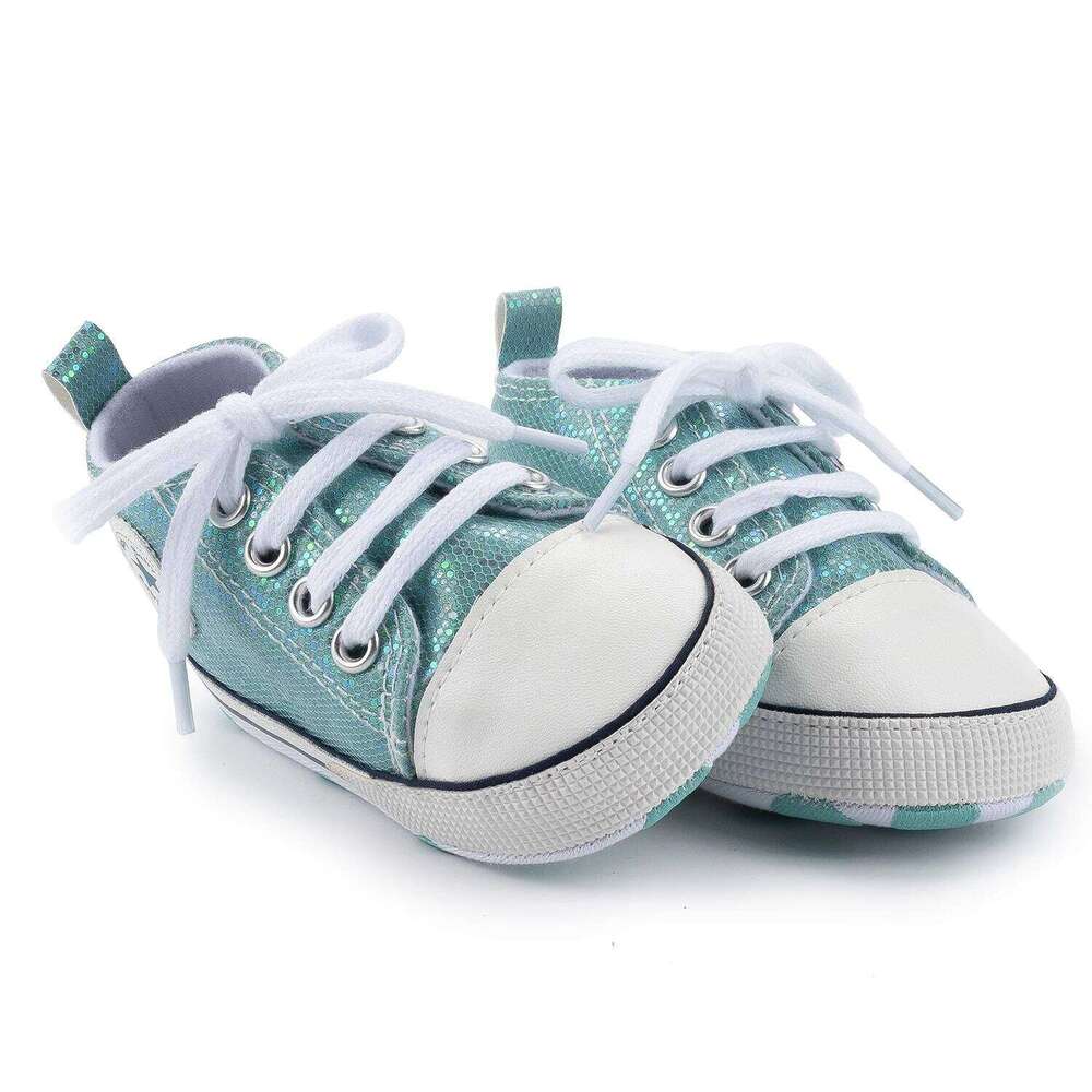 Meckior Newborn Fashion Shining Canvas Sneakers Baby Boys Girls Shoes First Walkers Soft Anti-Slip Sole Toddler 26Y0224