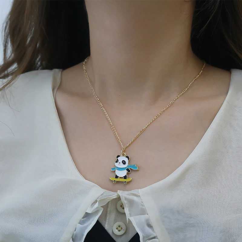 Cute Panda Pendant Necklace For Women Girls Exquisite Adjustable Chain Sports Panda Collar Choker Party Jewelry Accessories GiftXJ260224
