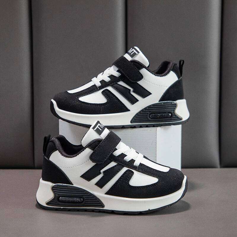 Fashion Sports Children Kids Casual Sneakers 2026 New Design PU Leather Trainers for Boy Girls Comfortable Walking Shoes 26W0224